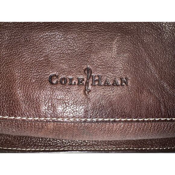 Cole Haan Brown Leather Briefcase Laptop Computer Bag - Picture 3 of 14